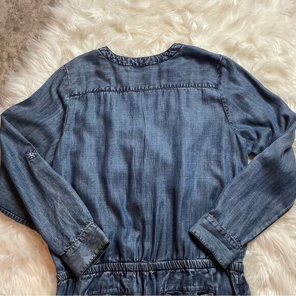 Soft Surroundings Blue Dulce Tencel Chambray Jumpsuit Sz L - Picture 5 of 12